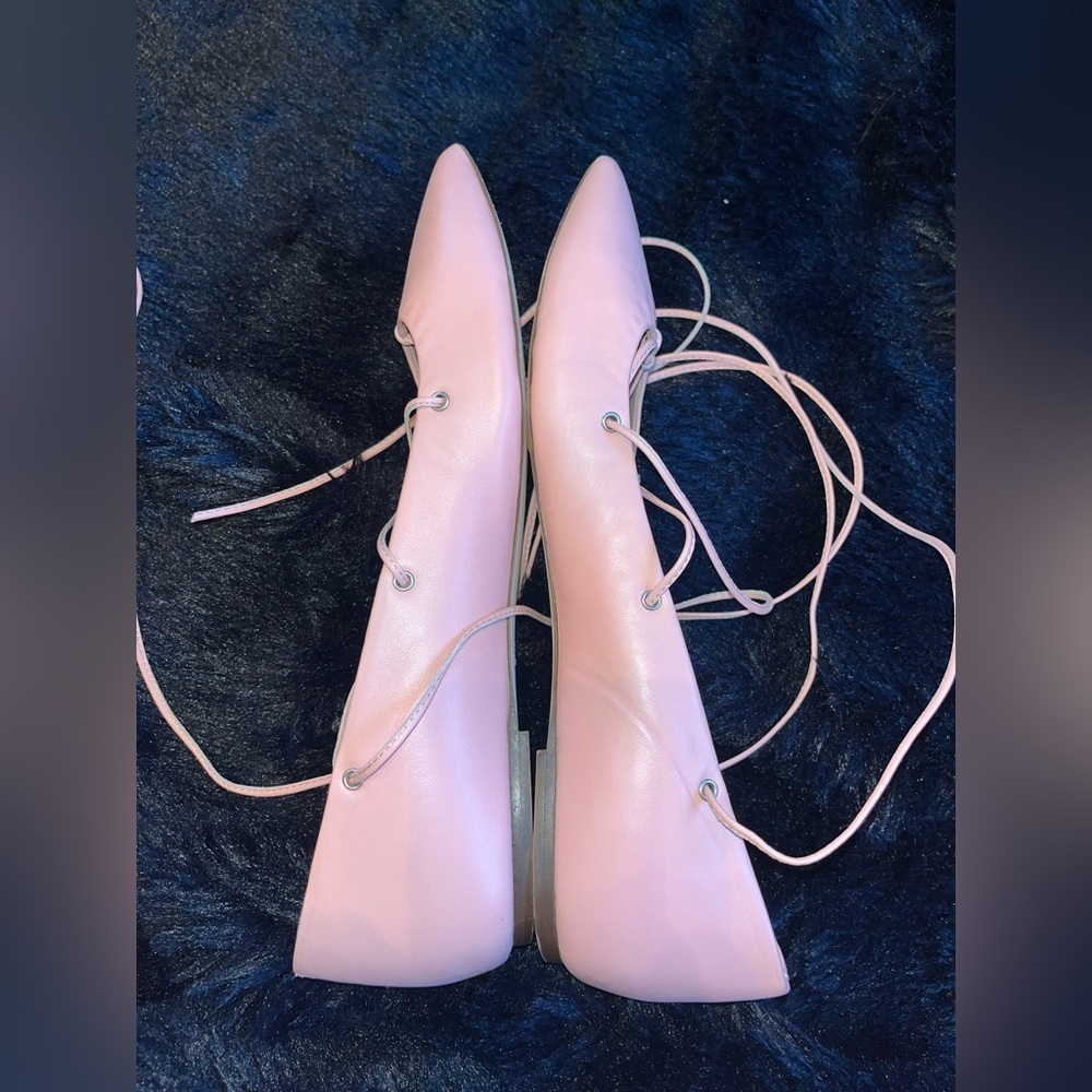 J.Crew Lace Up Pointed Toe BalletCore Flats 7.5 - Picture 6 of 8